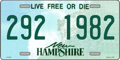 NH license plate 2921982