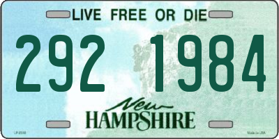 NH license plate 2921984