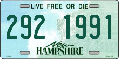 NH license plate 2921991