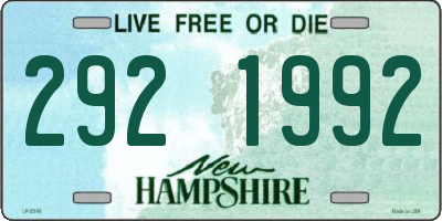 NH license plate 2921992