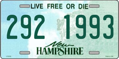 NH license plate 2921993