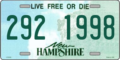 NH license plate 2921998