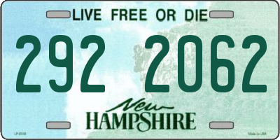 NH license plate 2922062