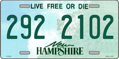 NH license plate 2922102