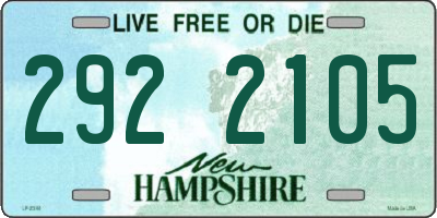 NH license plate 2922105