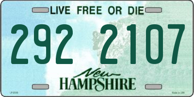 NH license plate 2922107