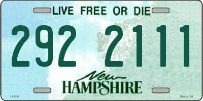 NH license plate 2922111