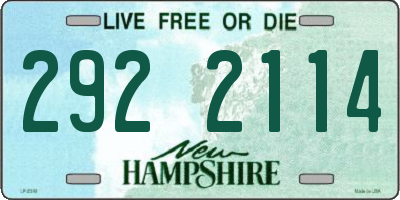 NH license plate 2922114