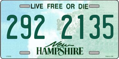 NH license plate 2922135