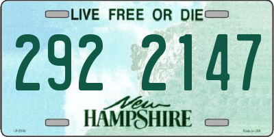 NH license plate 2922147