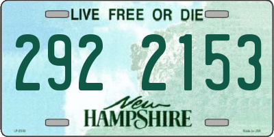 NH license plate 2922153