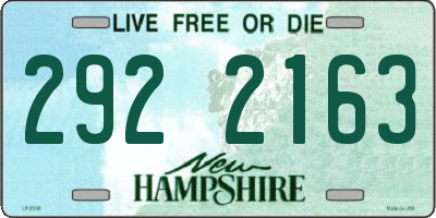NH license plate 2922163