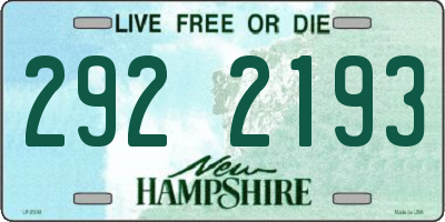NH license plate 2922193