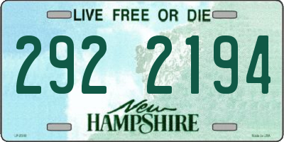 NH license plate 2922194
