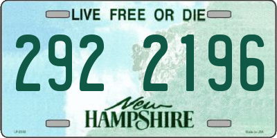 NH license plate 2922196