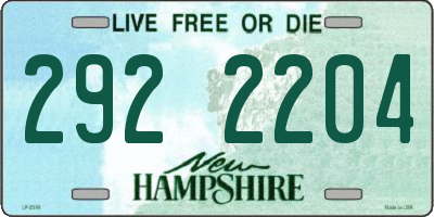 NH license plate 2922204