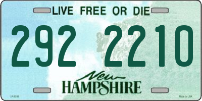 NH license plate 2922210