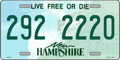 NH license plate 2922220