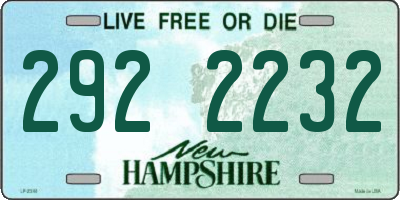 NH license plate 2922232