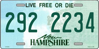 NH license plate 2922234