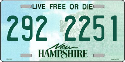 NH license plate 2922251