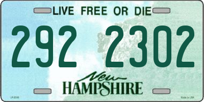 NH license plate 2922302