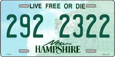 NH license plate 2922322