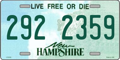 NH license plate 2922359