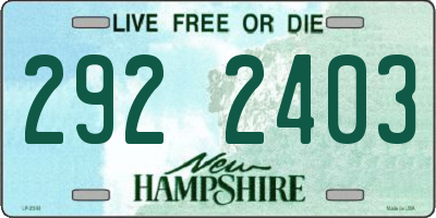 NH license plate 2922403