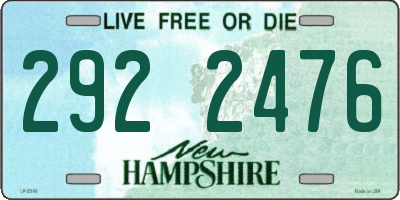 NH license plate 2922476