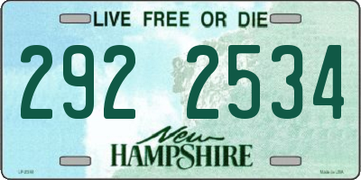 NH license plate 2922534