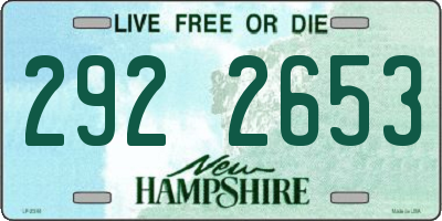 NH license plate 2922653