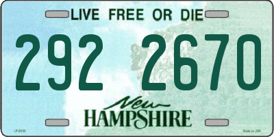 NH license plate 2922670