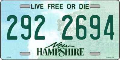 NH license plate 2922694