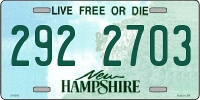 NH license plate 2922703