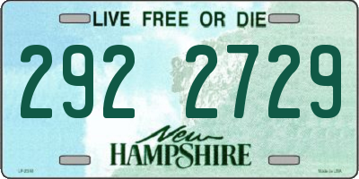 NH license plate 2922729