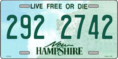 NH license plate 2922742
