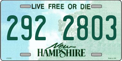 NH license plate 2922803