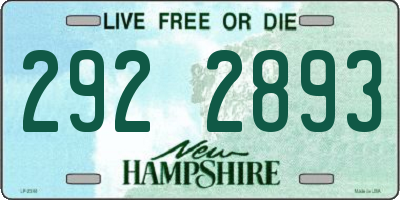 NH license plate 2922893