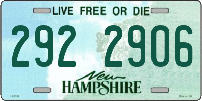 NH license plate 2922906