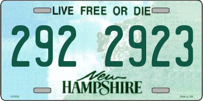 NH license plate 2922923