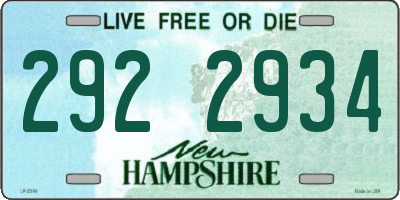 NH license plate 2922934