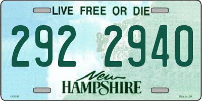 NH license plate 2922940