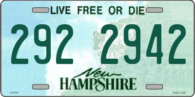 NH license plate 2922942