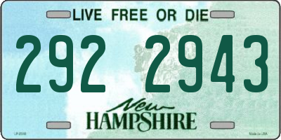 NH license plate 2922943