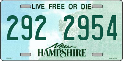 NH license plate 2922954