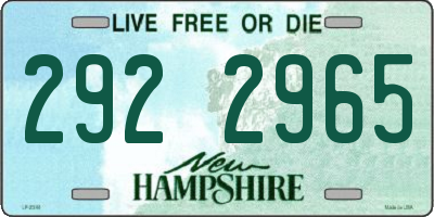 NH license plate 2922965