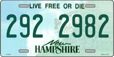 NH license plate 2922982