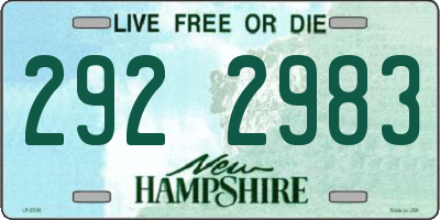 NH license plate 2922983