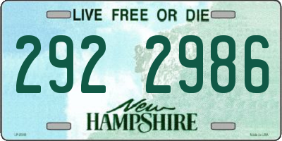 NH license plate 2922986